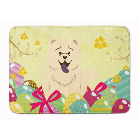 Carolines Treasures Easter Eggs Chow Chow White Machine Washable Memory Foam Mat BB6140RUG